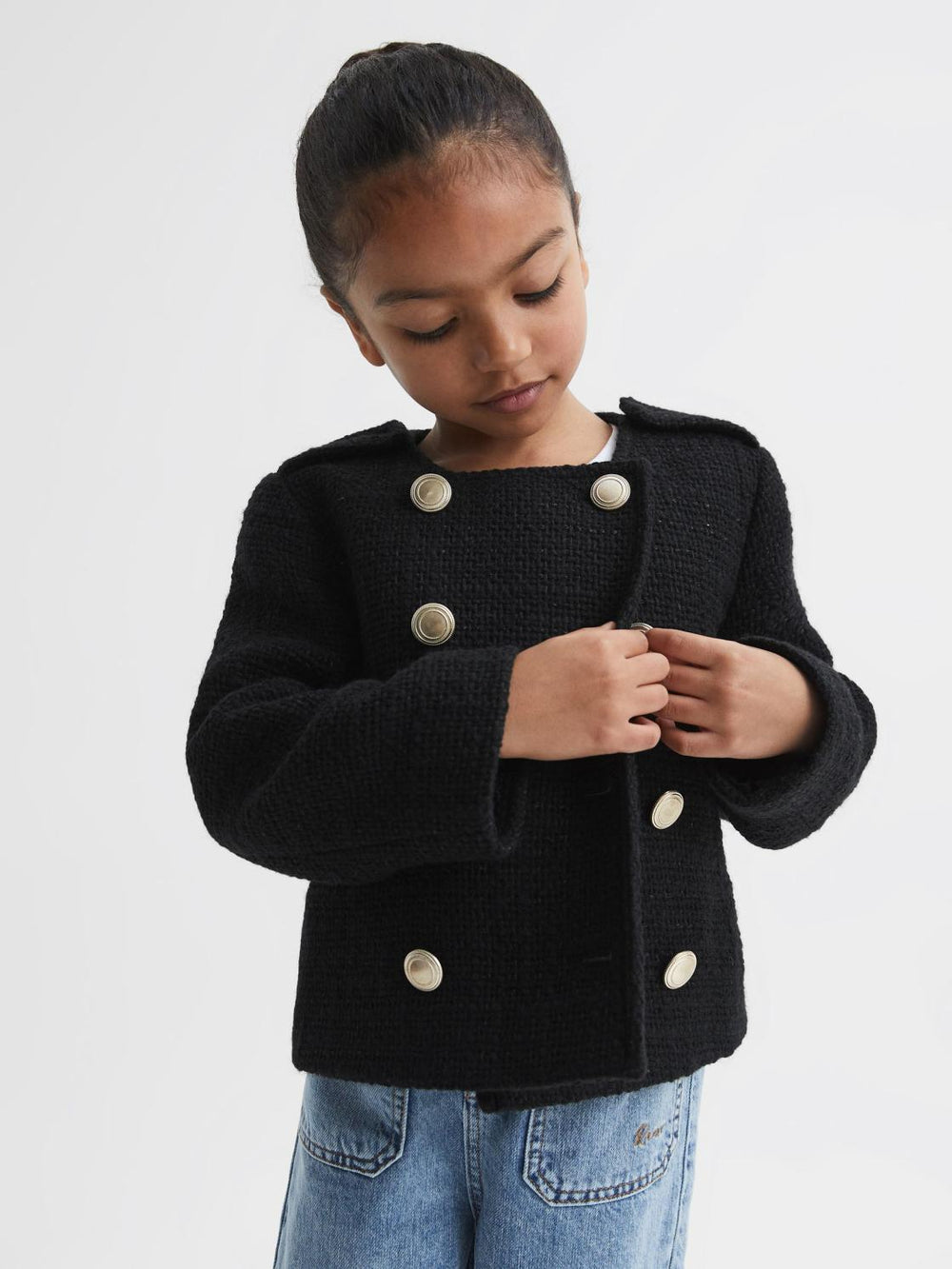 Reiss Coats & Jackets | Esmie Tweed Jacket Black - Children
