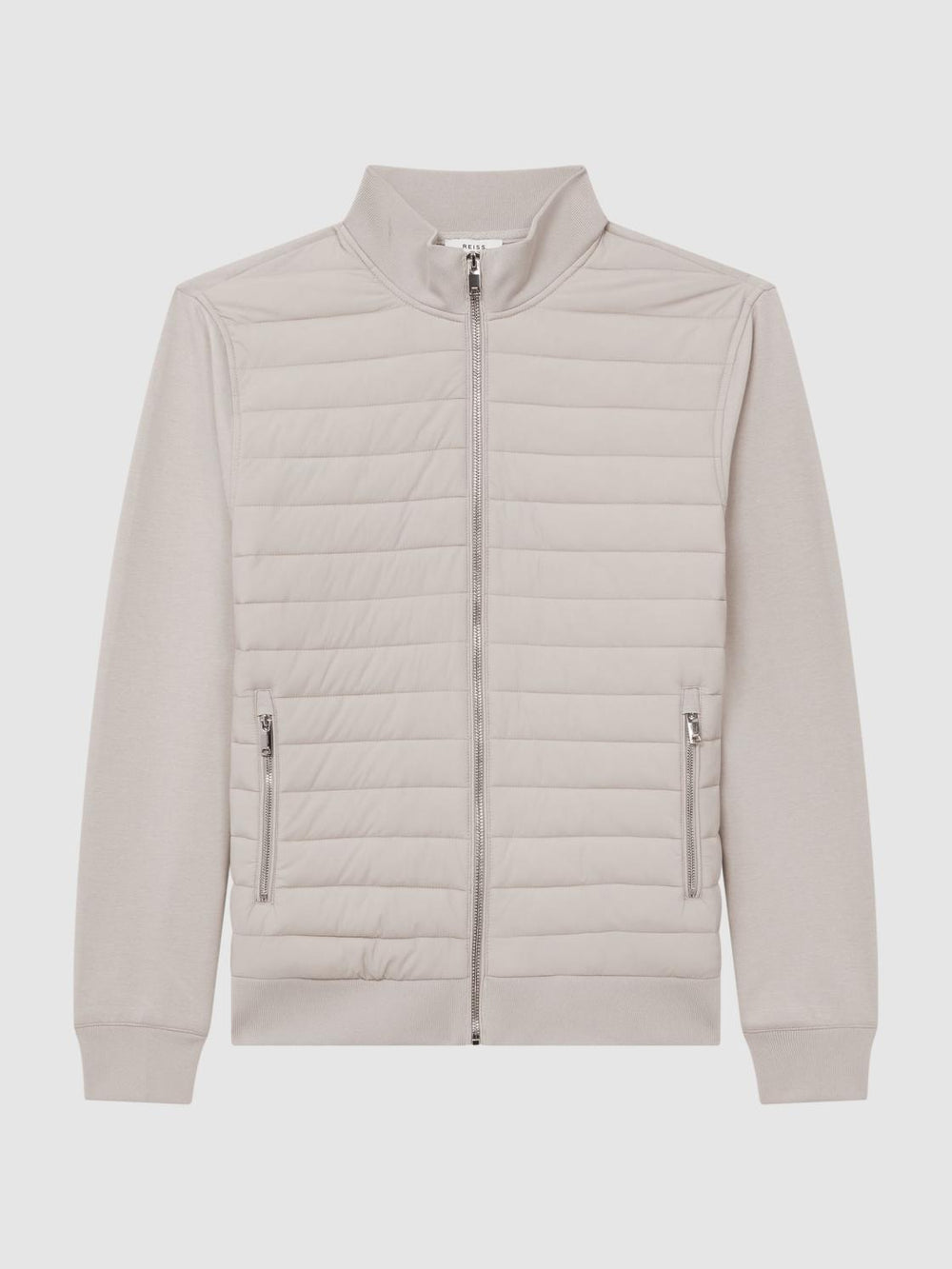 Reiss Coats & Jackets | Flintoff Quilted Hybrid Jacket Stone - Men