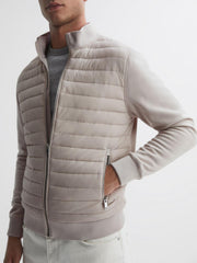 Reiss Coats & Jackets | Flintoff Quilted Hybrid Jacket Stone - Men