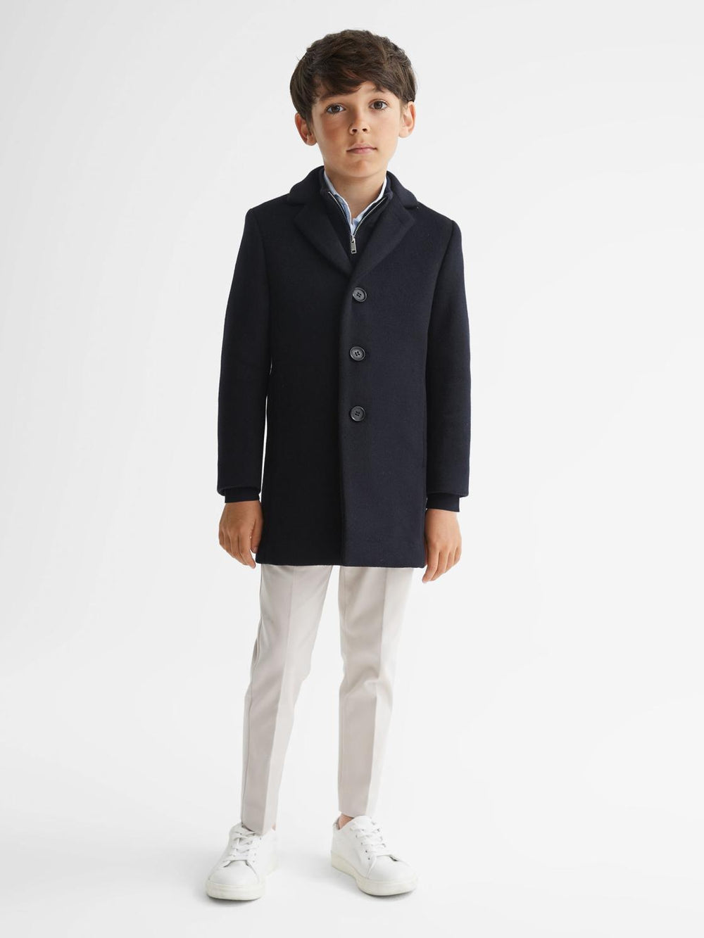Reiss Coats & Jackets | Gable Single Breasted Overcoat Navy - Children