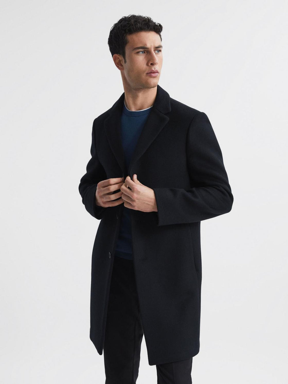 Reiss Coats & Jackets | Gable Single Breasted Wool Overcoat Black - Men