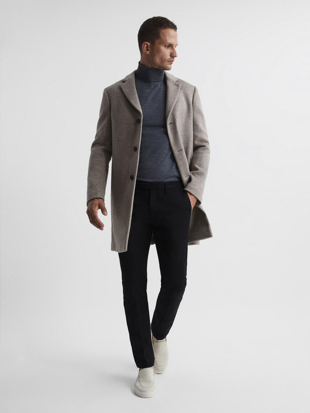Reiss Coats & Jackets | Gable Single Breasted Wool Overcoat Black - Men