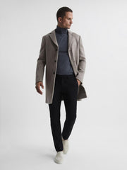 Reiss Coats & Jackets | Gable Single Breasted Wool Overcoat Black - Men