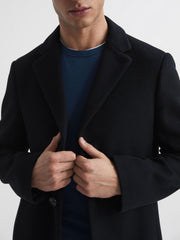 Reiss Coats & Jackets | Gable Single Breasted Wool Overcoat Black - Men