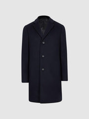 Reiss Coats & Jackets | Gable Single Breasted Wool Overcoat Navy - Men