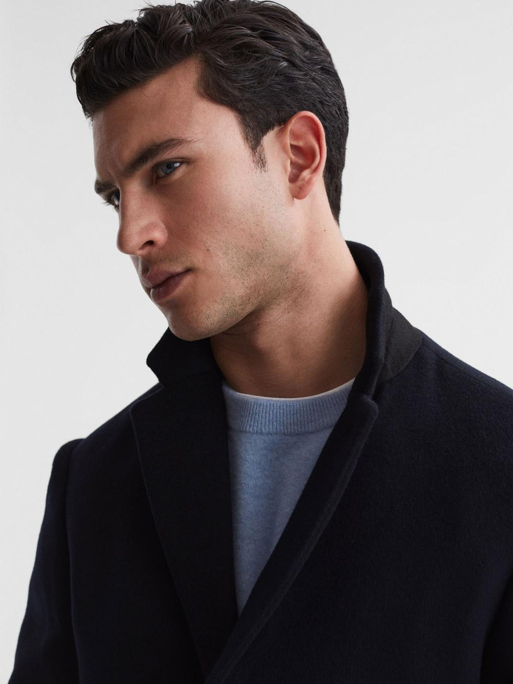 Reiss Coats & Jackets | Gable Single Breasted Wool Overcoat Navy - Men