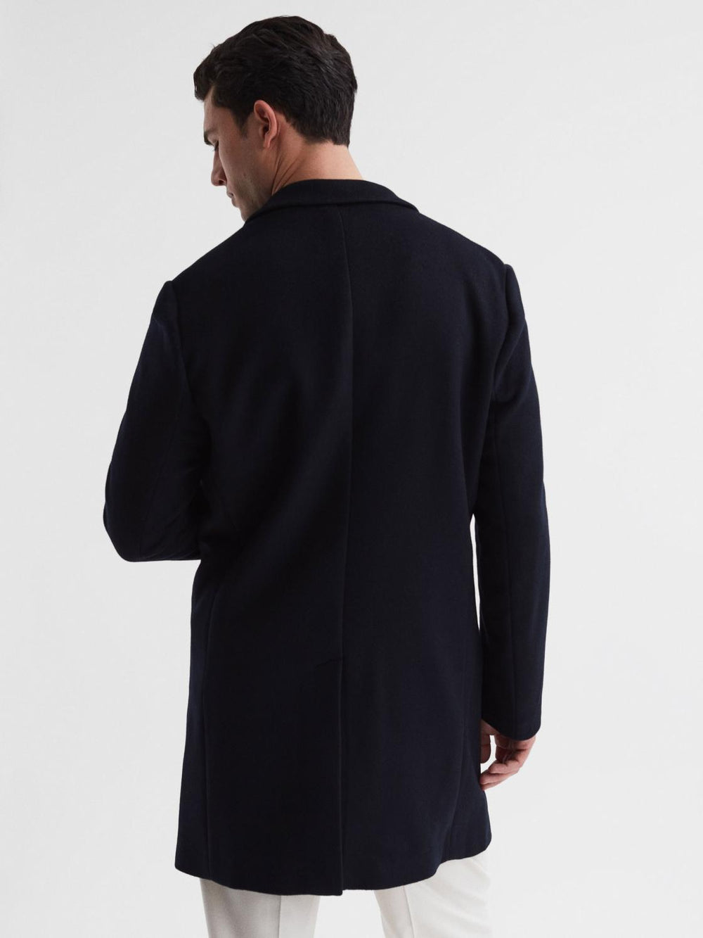 Reiss Coats & Jackets | Gable Single Breasted Wool Overcoat Navy - Men