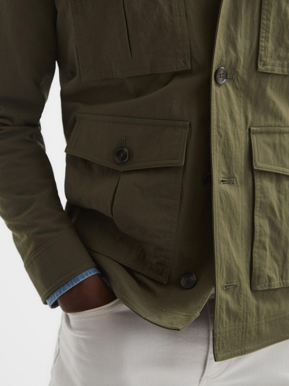 Reiss Coats & Jackets | Hawke Four Pocket Field Jacket Khaki - Men