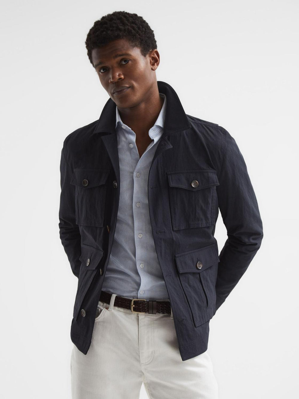 Reiss Coats & Jackets | Hawke Four Pocket Field Jacket Navy - Men