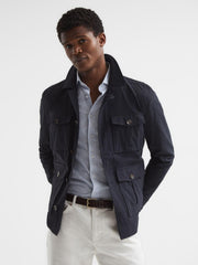 Reiss Coats & Jackets | Hawke Four Pocket Field Jacket Navy - Men