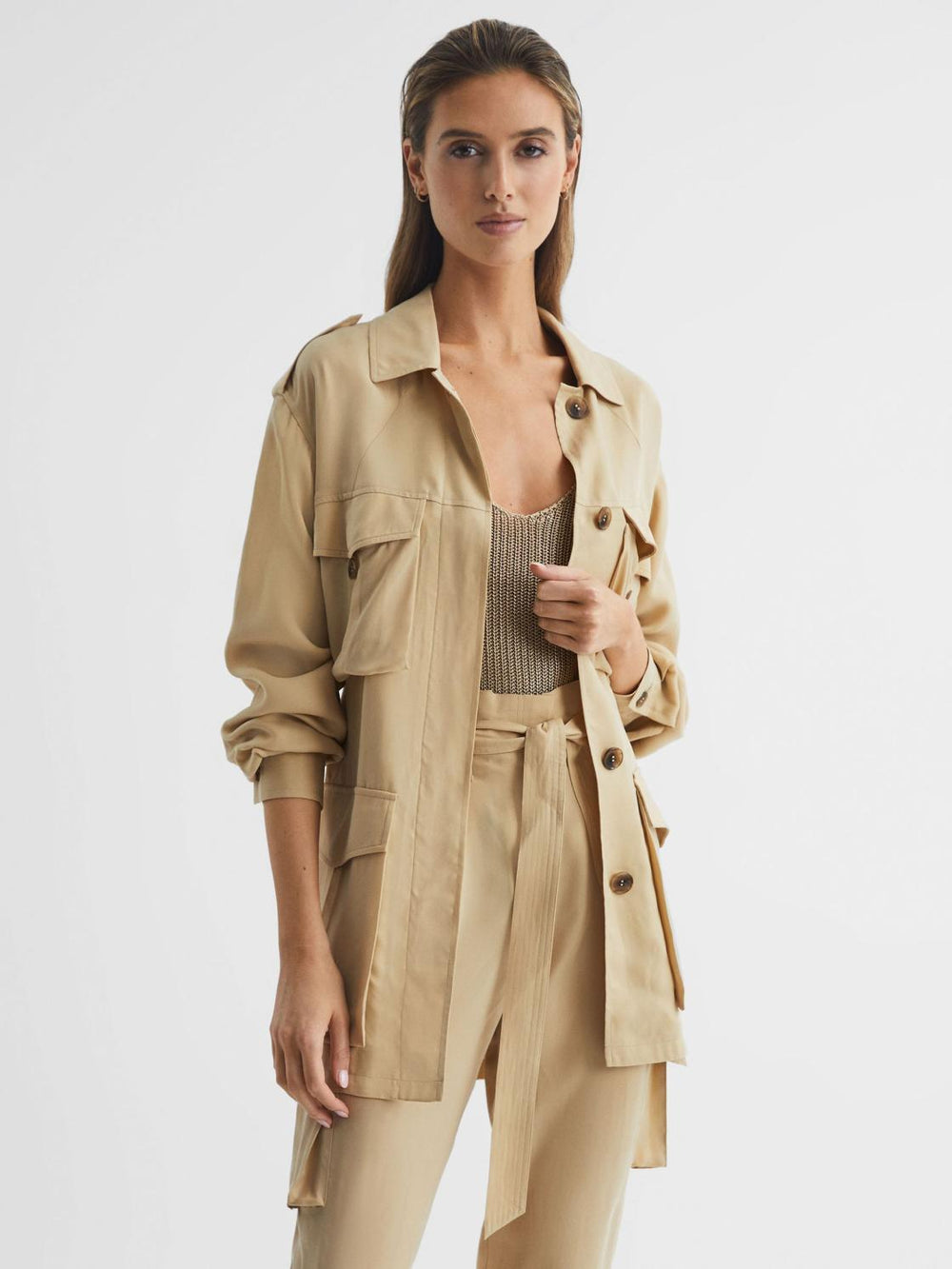 Reiss Coats & Jackets | Joanie Relaxed Fit Utility Jacket Neutral - Women