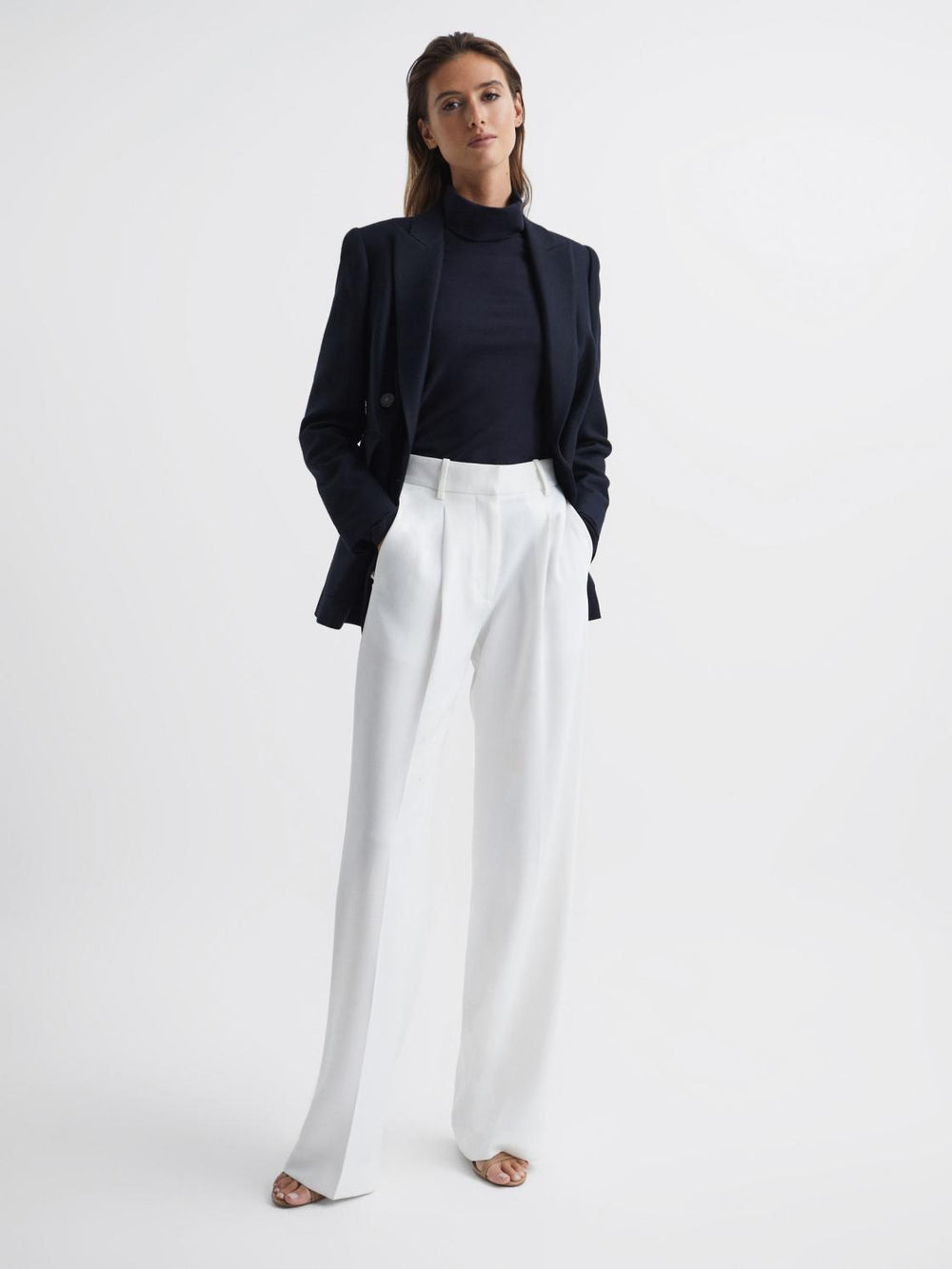 Reiss Coats & Jackets | Larsson Double Breasted Twill Blazer Camel - Women