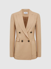 Reiss Coats & Jackets | Larsson Double Breasted Twill Blazer Camel - Women
