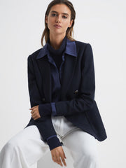 Reiss Coats & Jackets | Larsson Double Breasted Twill Blazer Camel - Women