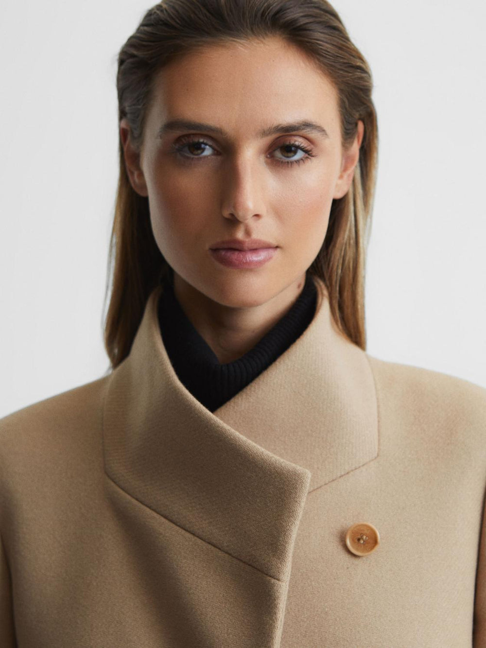 Reiss Coats & Jackets | Mia Wool-Blend Mid Length Coat Black - Women