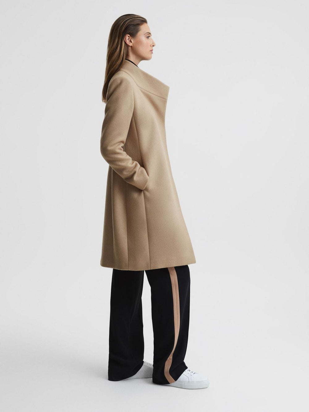 Reiss Coats & Jackets | Mia Wool-Blend Mid Length Coat Black - Women