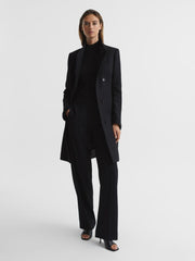 Reiss Coats & Jackets | Mia Wool-Blend Mid Length Coat Black - Women