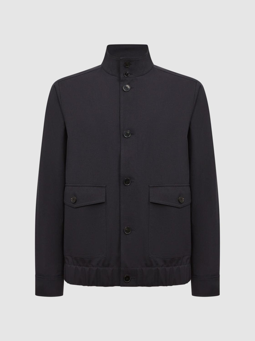 Reiss Coats & Jackets | Ozark High Neck Button Through Blouson Jacket Navy - Men