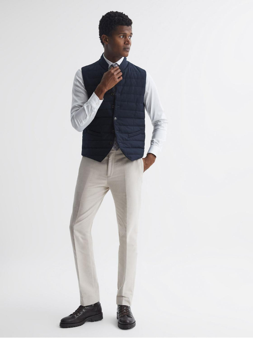 Reiss Coats & Jackets | Parma Quilted Gilet Navy - Men