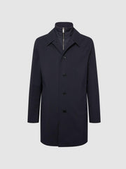 Reiss Coats & Jackets | Perrin Mac With Removable Zip Neck Insert Navy - Men