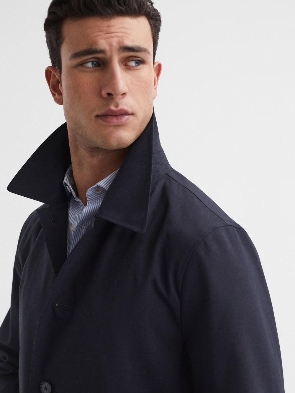 Reiss Coats & Jackets | Perrin Mac With Removable Zip Neck Insert Navy - Men