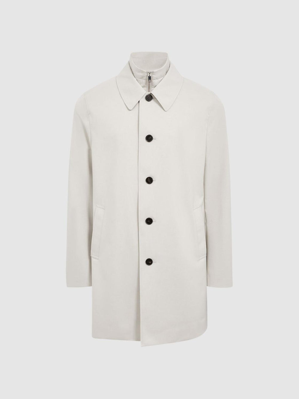 Reiss Coats & Jackets | Perrin Mac With Removable Zip Neck Insert Stone - Men
