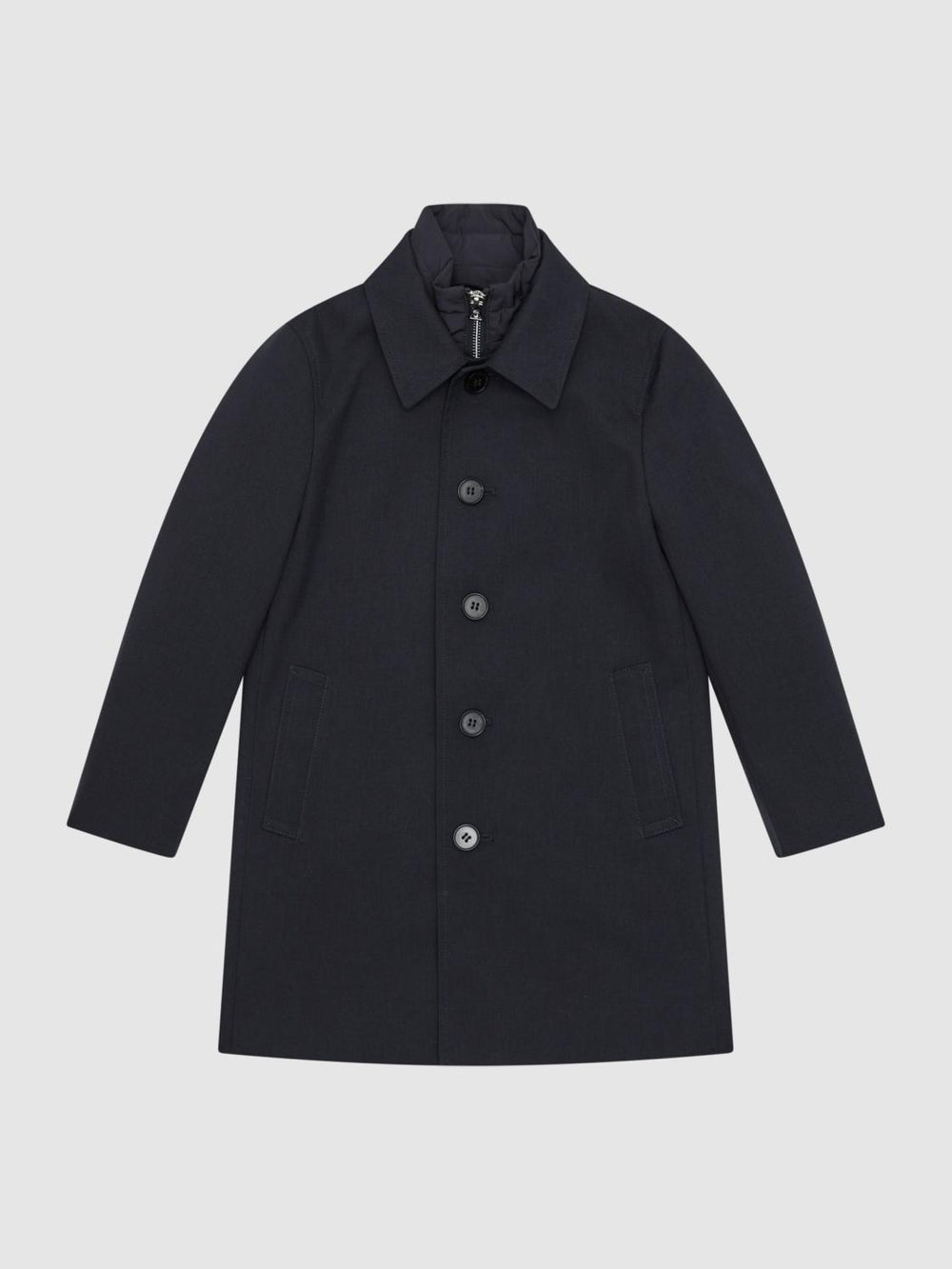Reiss Coats & Jackets | Perrin Mac With Zip Through Funnel Neck Insert Navy - Children