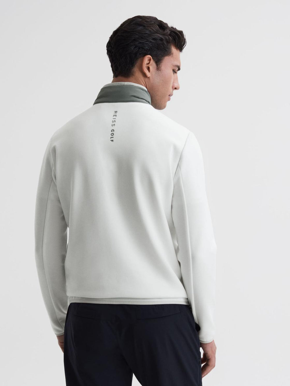 Reiss Coats & Jackets | Player Funnel Neck Hybrid Quilted Jacket Sage/white - Men