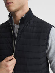 Reiss Coats & Jackets | Pluto Hybrid Quilted Gilet Black - Men
