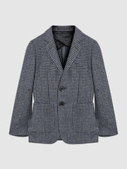 Reiss Coats & Jackets | Progress Junior Puppytooth Single Breasted Blazer Navy/brown Puppytooth - Children