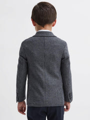 Reiss Coats & Jackets | Progress Junior Puppytooth Single Breasted Blazer Navy/brown Puppytooth - Children
