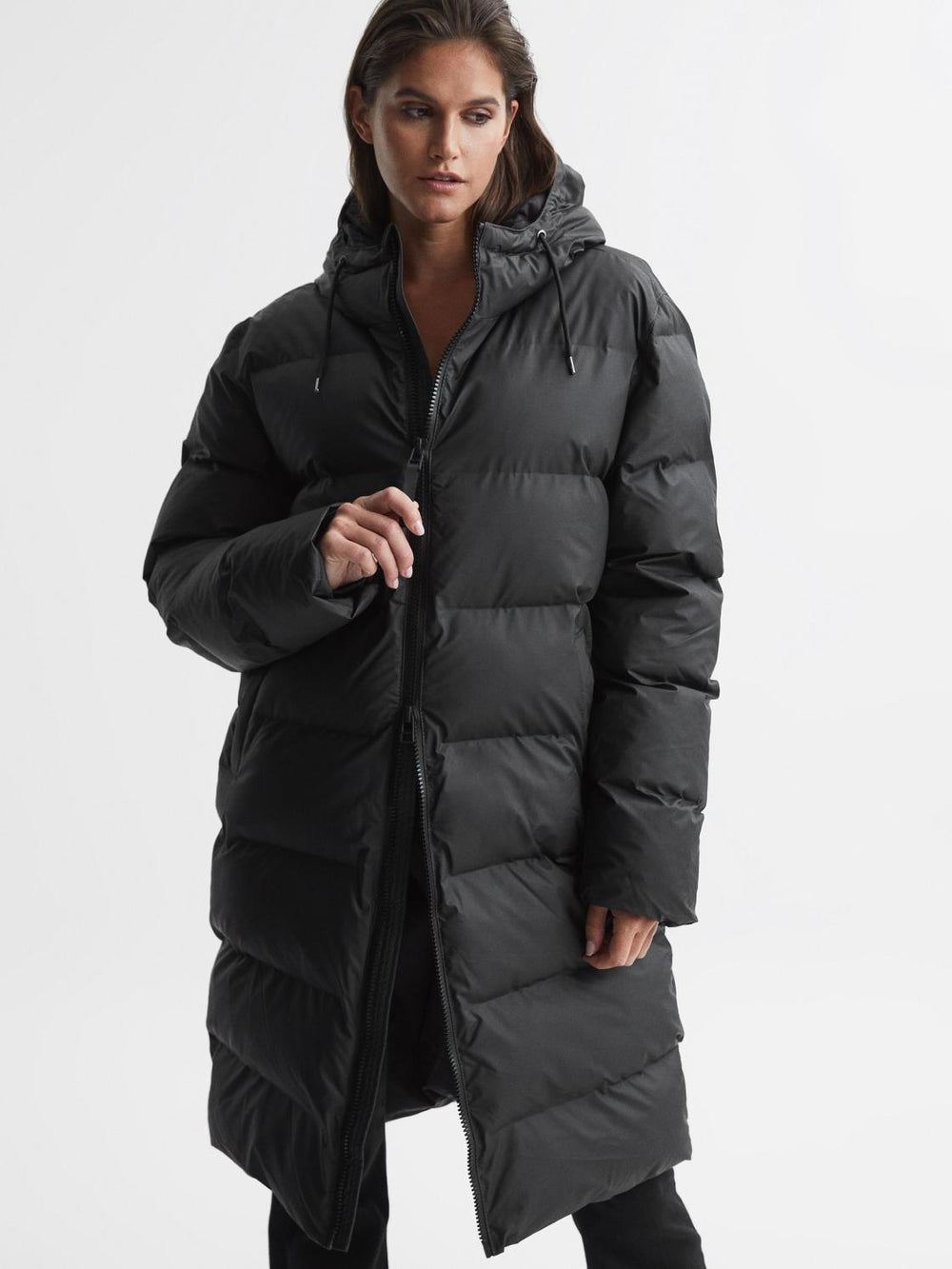 Reiss Coats & Jackets | Rains Hooded Puffer Jacket Black - Women