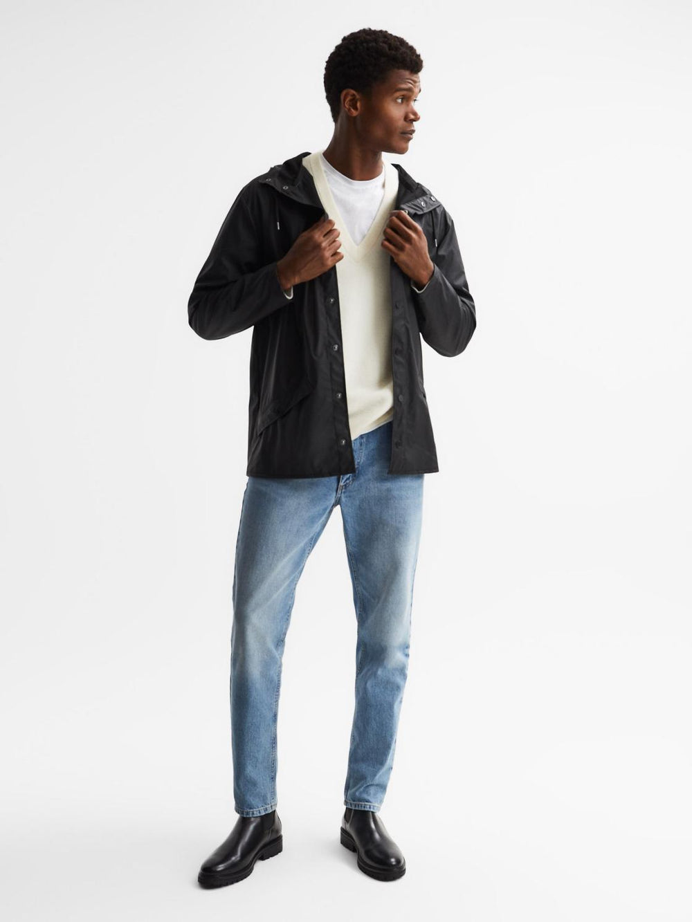 Reiss Coats & Jackets | Rains Hooded Raincoat Jacket Black - Men