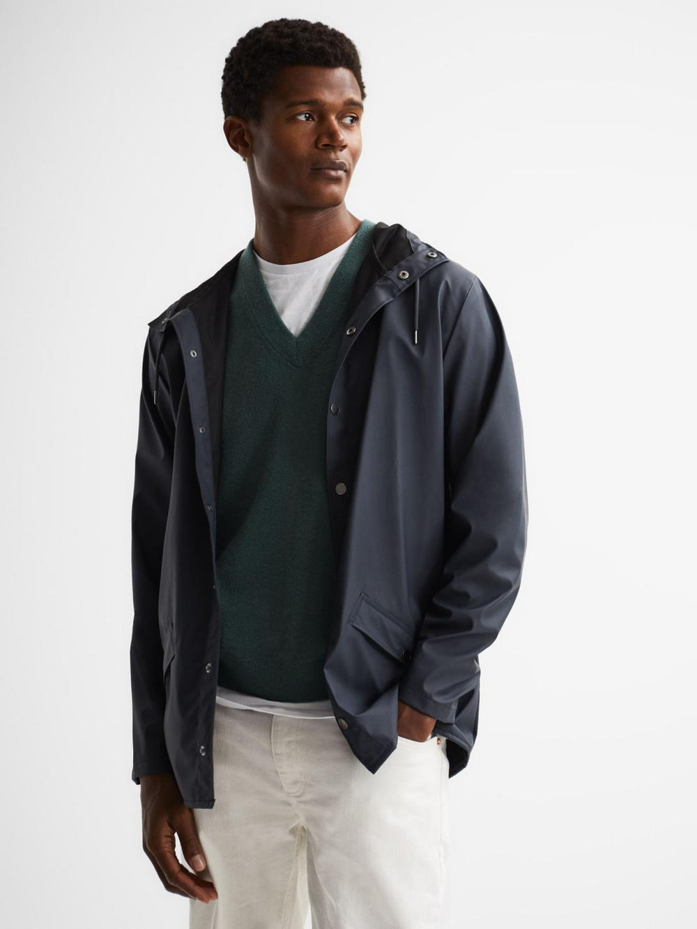 Reiss Coats & Jackets | Rains Hooded Raincoat Jacket Black - Men