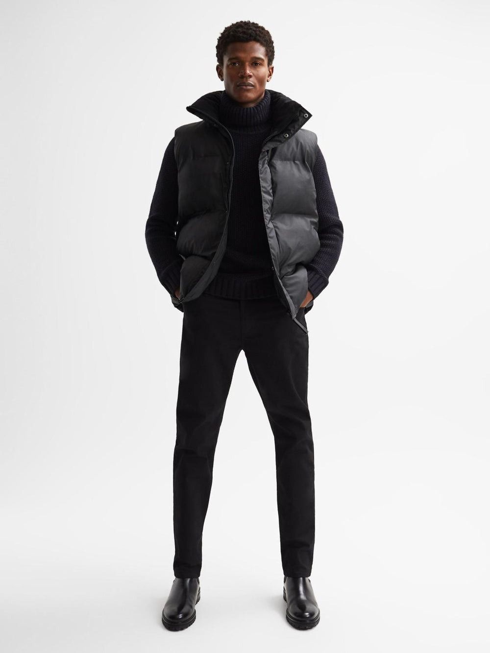 Reiss Coats & Jackets | Rains Rains Boxy Puffer Vest Black - Men