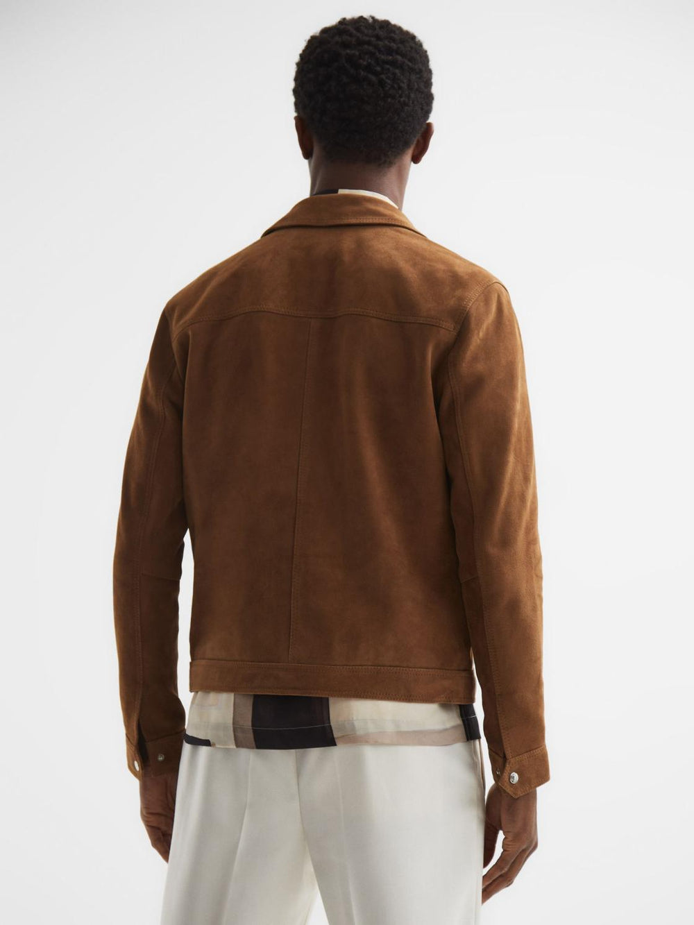 Reiss Coats & Jackets | Riley Suede Zip-Through Jacket Chocolate - Men