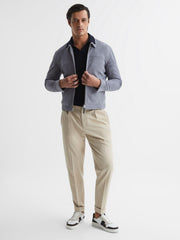 Reiss Coats & Jackets | Riley Suede Zip-Through Jacket Slate Blue - Men