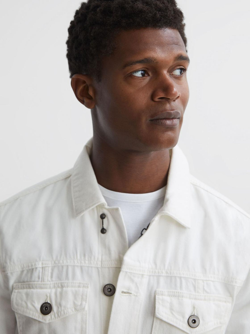 Reiss Coats & Jackets | Scout Paige Denim Button Through Jacket Vintage Prism Glow - Men