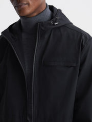 Reiss Coats & Jackets | Sidahn Hooded Parker Black - Men