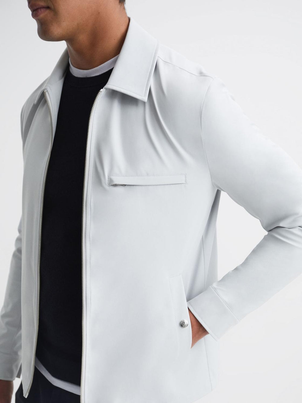 Reiss Coats & Jackets | Tyrone Zip Through Harrington Jacket Black - Men