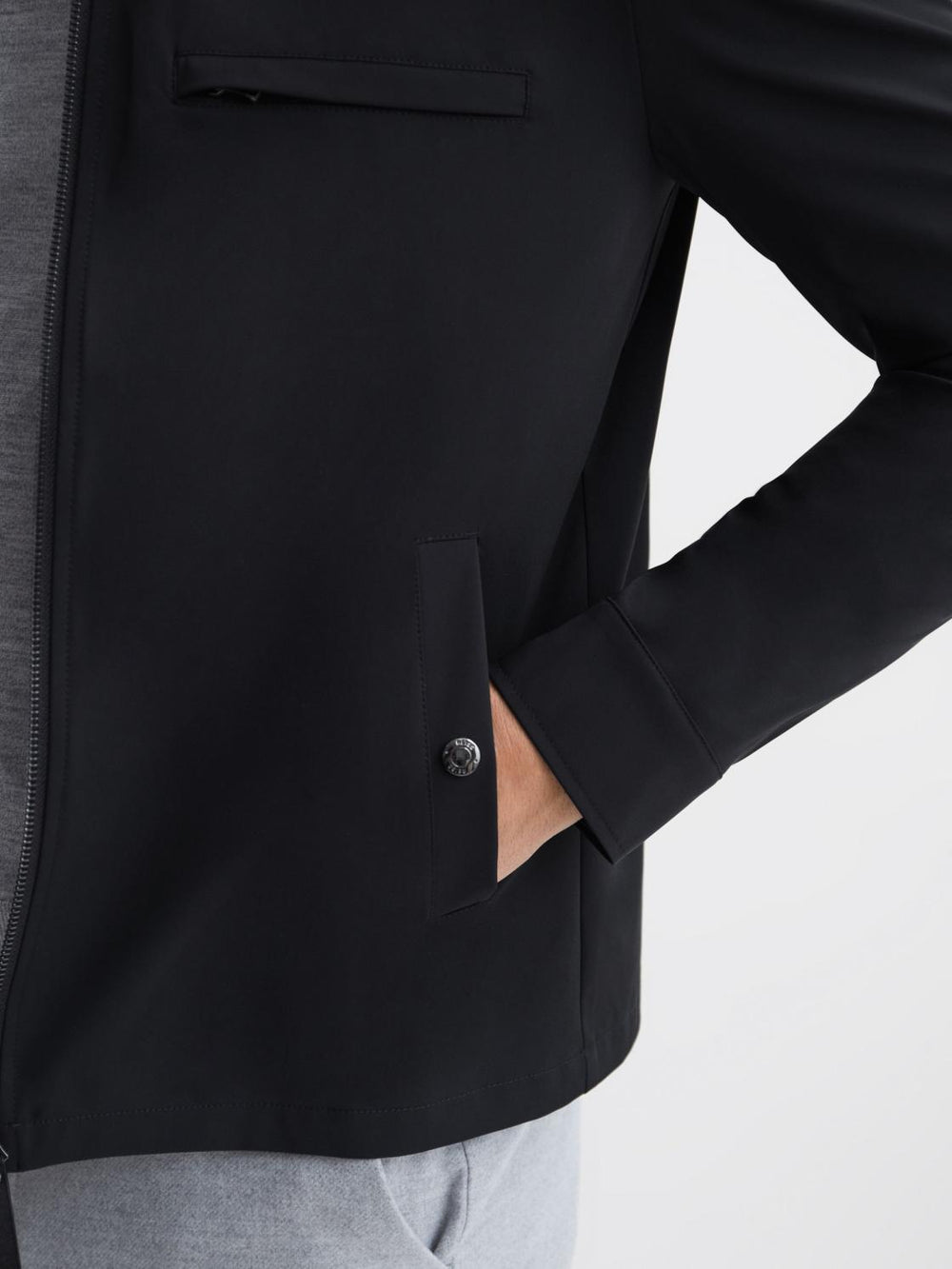 Reiss Coats & Jackets | Tyrone Zip Through Harrington Jacket Black - Men