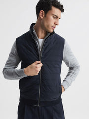 Reiss Coats & Jackets | William Quilted Gilet Navy - Men
