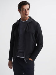 Reiss Coats & Jackets | Zuroke Zip Through Hooded Blouson Jacket Black - Men
