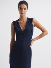 Reiss Dresses | Andi Shoulder Detail Bodycon Dress Navy - Women