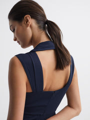 Reiss Dresses | Andi Shoulder Detail Bodycon Dress Navy - Women