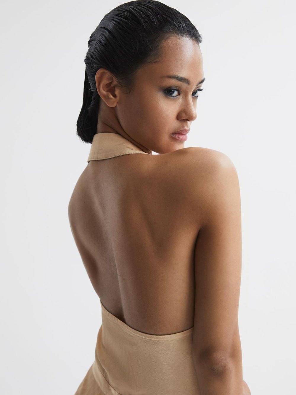 Reiss Dresses | Camilla Fitted Linen Blend Collared Dress Neutral - Women