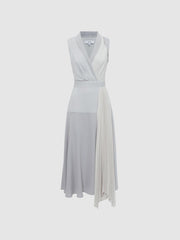 Reiss Dresses | Claire Pleated Fitted Midi Dress Lilac - Women