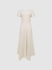 Reiss Dresses | Eleni Cap Sleeve Maxi Dress Blue - Women