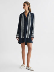 Reiss Dresses | Ellie Side Stripe Mini Dress Navy - Women