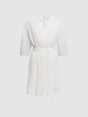 Reiss Dresses | Freida Relaxed Fit Self-Tie Mini Dress Cream - Women